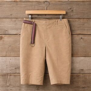 Croft and Barrow Size 18 Cotton Spandex Tan Capri With Belt